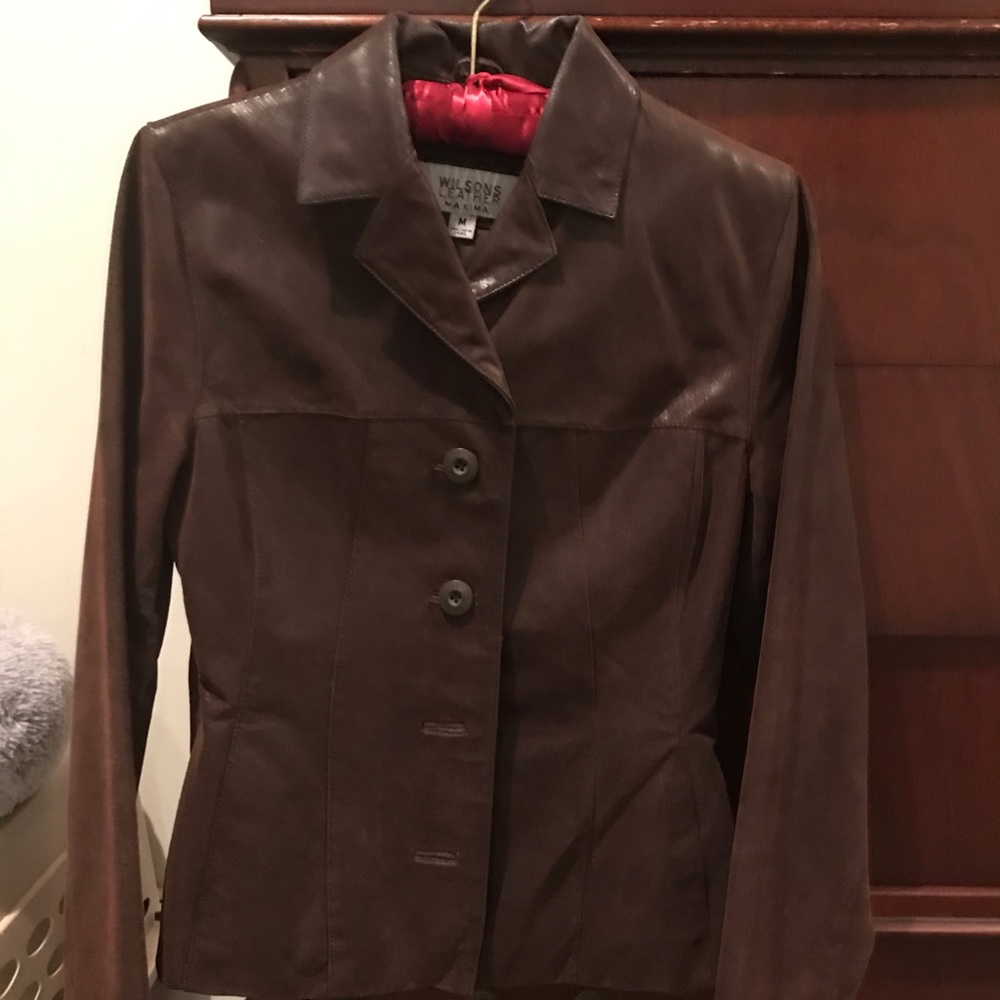 Ladies Leather brown blazer
